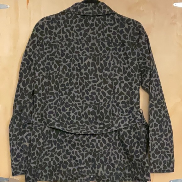 NWT Levi Strauss & Co Leopard print belted jacket/coat black/gray color size S - Picture 7 of 16